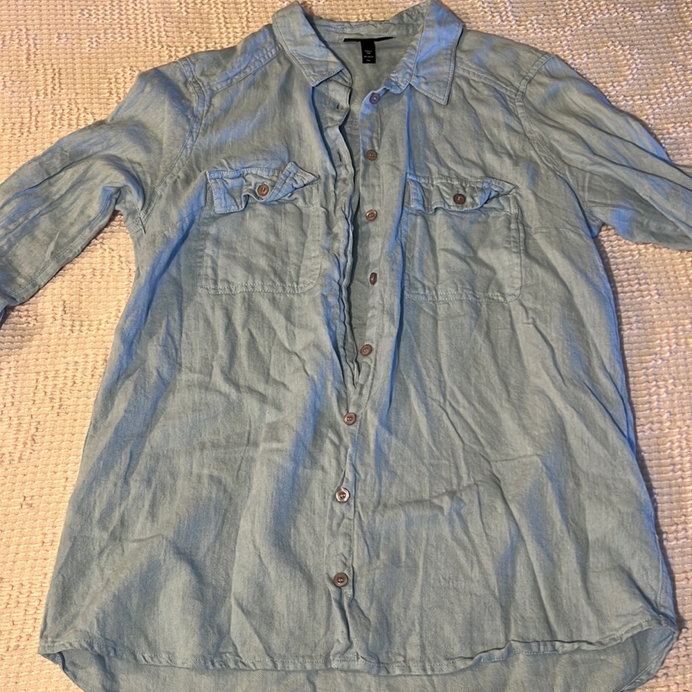 Top shop chambray button down 100% cotton